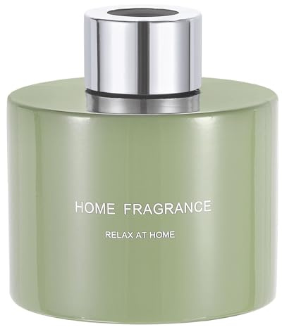QUARKZMAN Bottiglia Diffusore Vuota in Vetro 140ml/4,7oz Accessori Fragranze Ricaricabili Contenitore Barattoli Aromaterapia per Diffusore Giunco Ricambio Verde con Cappuccio Tono Argento