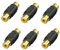 Powice 6 Stück Cinch Kupplung, Cinch RCA Buchse Koppler, Cinch Buchse, Cinch RCA Buchse auf Cinch RCA Buchse Adapterstecker für Lautsprecher, Cinch Kabel, Phono, Verstärker