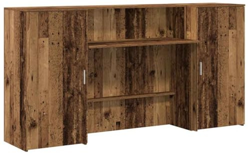 vidaXL Banco Reception Legno Vecchio 200x50x103,5 cm Legno Multistrato, bancone Reception, bancone Reception Salone, bancone Reception Bar, Front Desk