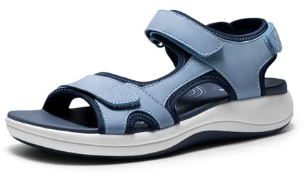 DREAM PAIRS Sandales de Sport pour Femmes Confortable avec des Brides Réglables Sandale de Extérieur Décontractées,Size 41.5,Marine,DWUMST2503