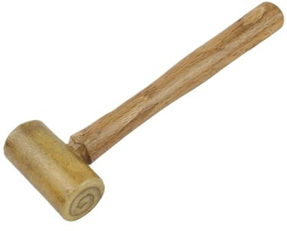 Holzhammer aus Rohleder mit ergonomischem Holzgriff, ideal zum Stempeln und Schnitzen von Leder