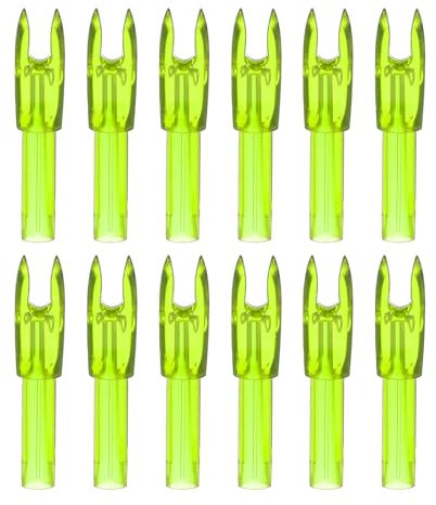 PATIKIL Bogenschießen Nocken Pfeilnocken 4,2 mm, 12 Stück Kunststoffeinsatz Pfeil Nocken Ersatz Pfeilschäfte für Bogenschießen Schießen Jagd Compound Recurve Bogen, Klar Gelb