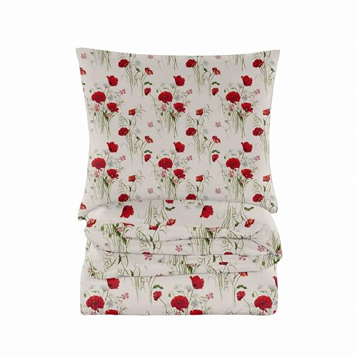 Cotton Market Ropa de cama de 220 x 200 cm – Ropa de cama de microfibra de algodón – Juego de ropa de cama de 3 piezas – funda nórdica de 220 x 200 cm y 2 fundas de almohada de 70 x 80 cm – Color