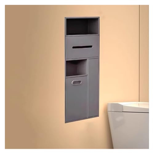 Mensola a nicchia per doccia in acciaio inox, porta carta igienica da parete e scaffale per riporre oggetti umidi, bagno, cucina, cestino e spazzola integrati