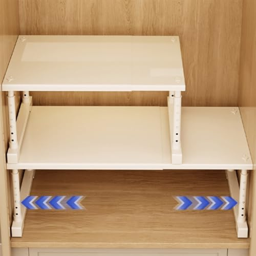 ZGWRYI Scaffale Telescopico Estensibile per Armadio Ripiano Scaffale Telescopico, Scaffale Portaoggetti Espandibile per Armadio, Mensola Estensibile al Carbonio per Armadio(W24cm,L50-85cm H20-35cm)