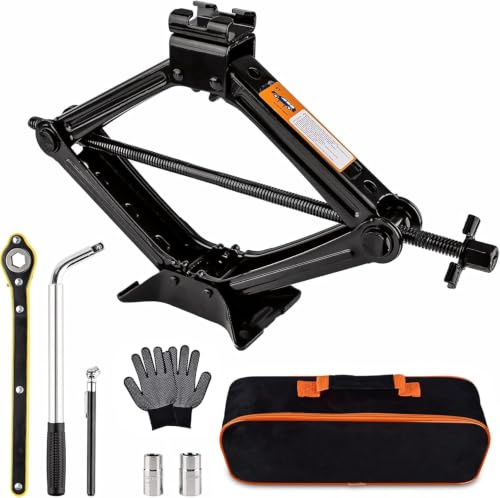 OIENNI Car Jack Kit, 2 Ton (4409 lbs) Scissor Jack for Car, Upgrade Emergency Spare Tire Changing Repair Kit, Scissor Jack Kit with Lug Wrench, Universal Vehicle Scissor Lift Jacks for Car, SUV