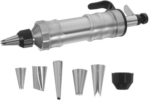 CALLARON Siringa per Crema in Acciaio Inox 1 Pz Bocche Decorative Staccabili, Decoratore di Torte e Utensile la Cottura di Dolci in Casa, Accessorio Facile da Pulire per Pasticceria