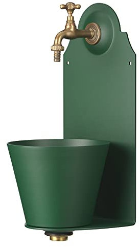 Belfer 42PR Fontaine murale en acier aluminium avec robinet et bac de couleur verte
