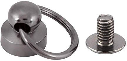 HEEPDD 20 Pcs Remache de Cuero, Ropa de Bricolaje 9mm Bricolaje Tornillos de Metal artesanales Remache con Anillo de Tiro Hebilla Pernos Prisioneros Anillo de niple de Bronce Perno (Negro)(Negro)