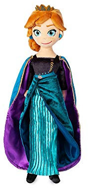 Disney Store Stoffpuppe Königin Anna, Die Eiskönigin 2, 46 cm, Puppe im Kleid mit gedruckten Details und gestickten Gesichtszügen, geeignet für alle Altersgruppen.