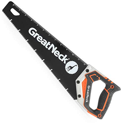 GreatNeck 74003 15 Hand Saw, SK-5 Steel Blade, Tri-Bevel Teeth, Comfort Grip, Aluminum Frame – Wood Cutting Tool for Precise, Fast Cuts