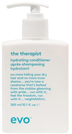 EVO the therapist hydrating conditioner, Feuchtigkeitsspendender Conditioner für trockenes und coloriertes Haar, verleiht Geschmeidigkeit, Glanz und reduziert Frizz, vegan, ohne Sulfate, 300 ml