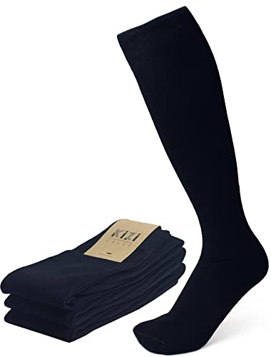 4 Paia Calze Lunghe Uomo Blu in Cotone Calde e Confortevoli - Made in Italy - Confezione da 3, 4 o 6 PAIA (KIZICalze) (Taglia 43-46, 4 Paia Blu)