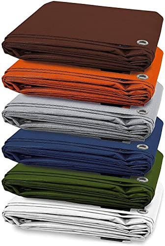 KARAT Abdeckplane wasserdicht 3 x 5 m Silber Gewebeplane mit Ösen - Bauplane, Pool Bodenplane, Zeltplane für Boden, Regenplane Anhänger Plane, Holzabdeckplane, Gartenplane, 240g/m²