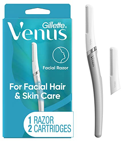 Gillette Venus Dermaplaning Tool, 2 Blade Refills, Exfoliating Face Razors for Women, Eyebrow and Facial Dermaplane Razor