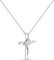 MIORE Diamant Kreuz Kette aus 14 karat 585 Weißgold Panzekette mit Hochglanz Kreuz Anhänger besetzt mit 0.05 carat natürlichen Diamanten, 45 cm lang