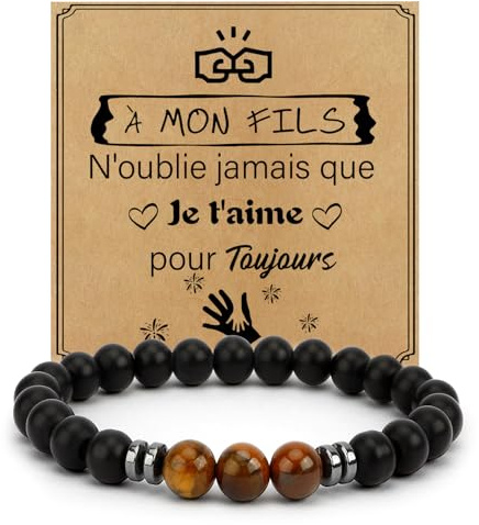 DTUIEUI Cadeau ado Garçon,Cadeau pour mon Fils,Cadeaux Adolescent Garçon Noel ado Garcon Homme Saint Valentin pour Homme Anniversaire,Bracelet ado Garcon