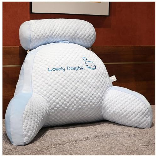 GLSAYZU Chillwave Rückenkissen, Mivoza Rückenkissen, Cartoon Pillow Rücken, Rückenstützkissen, Sitzkissen Bett, Bietet Rückenunterstützung (Blau, L(60 x 45 x 20 cm))