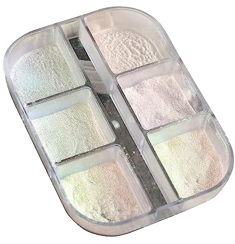 Lot de 6 poudres pailletées scintillantes nacrées