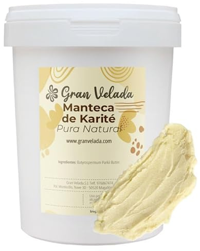 Gran Velada - Manteca de Karité Natural 1000 ml | 100% Pura | Hidratante y Antiinflamatoria | Ideal para Cosméticos Caseros y Cuidado de la Piel