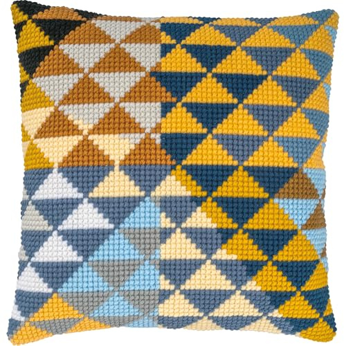 VERVACO Kit Cuscino Punto Croce GEOMETRICO Set Ricamo Principianti Cuscini Gobelin Decorativi ca. 40 x 40 cm Accessori Per Lavoretti Creativi DIY Casa Decor Hobby Adulti Cross Stitch