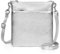 befen Echtleder Umhängetasche Damen Mittelgroß, Handtasche Damen Leder mit Handyfach, Klein Crossbody Bag Handytasche zum Umhängen mit Verstellbar Abnehmbar Schultergurt, Silber