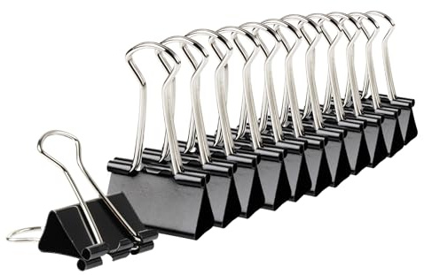 Pack of 24 Black 19mm Foldback Binder Clips