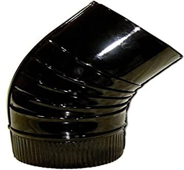 Wolfpack 22011107 Codo Estufa Color Negro Vitrificado de 110 mm. 45°.