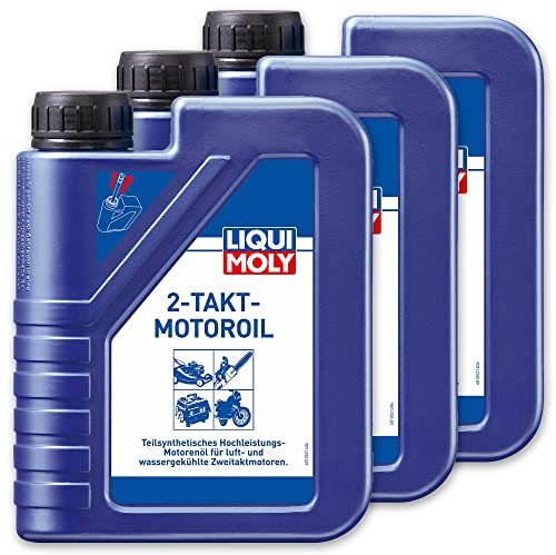 Liqui Moly, 1052, 3 taniche di olio, per motori a 2 tempi, automiscelante, per tosaerba e motosega, 1 l