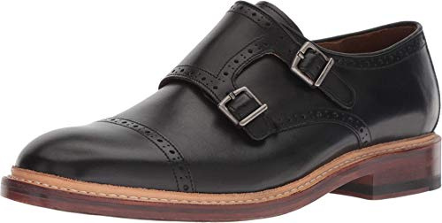 Bostonian Women's Somerville Mix Monk-Strap Loafer, Black Leather, 7.5 UK