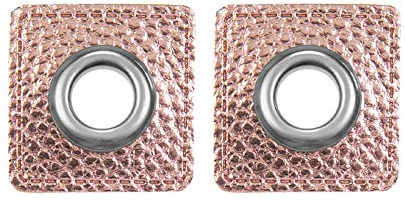 Ösen Patches für Kordeln Lederimitat, Rosa Metallic