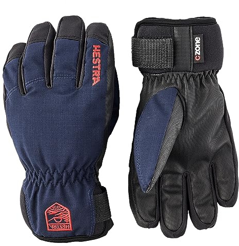 Hestra Ferox Primaloft Junior Glove (Youth 4-13yrs) I Waterproof, Insulated Kids 5-Finger Glove for Skiing, Snowboarding & Playing in The Snow - Navy - 4