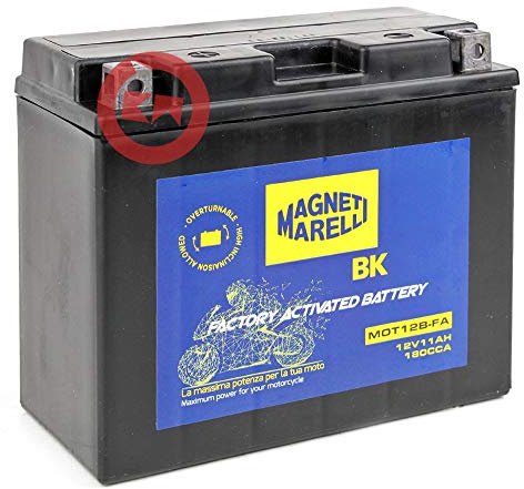 Magneti Marelli 8058045043676, Batteria MOT12B Sigillata Precaricata Unisex Adulto, Multicolore, Taglia Unica