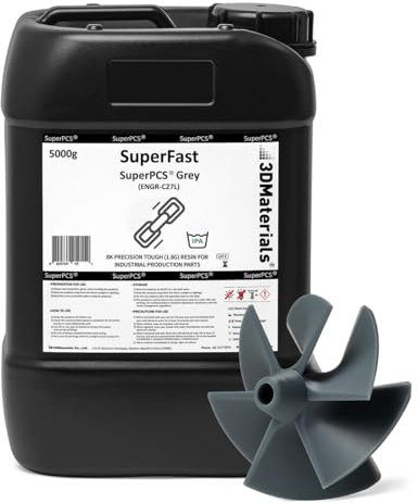 SuperPCS 3D-Drucker Harz, härtestes und schnellstes, 50 µm, 1,8 GPA, Druck in 1,5 Sek., Hergestellt in Korea von 3DMaterials (5000g, Grau)