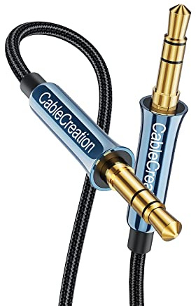 CableCreation 3.5mm Aux Cord 6FT/1.8m, 3.5mm Audio Cable Male to Male, Hi-Fi, 1/8 inch Braided Auxiliary Stereo Jack Cable for Headphone, Car Stereos, Phone, Speaker, Laptops, iPad, Blue