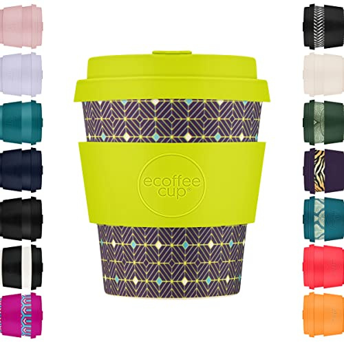 8oz 240ml Ecoffee Cup Riutilizzabile Eco-Friendly 100% a base vegetale tazza di caffè con coperchio e manica in silicone - Tazza da viaggio senza melamina, Hubertus Primus