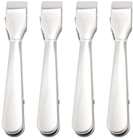 4 Stück Eiszange Edelstahl Servierzange mit Zähnen für Eiszange mit Federn für Restaurant