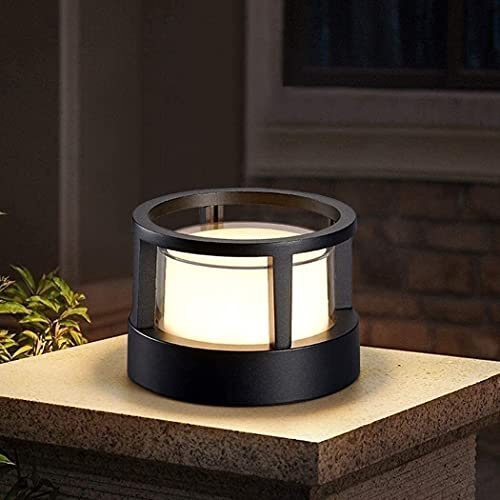 IP65 Vattentät Rund Utomhus Trädgård Stolpe Pollare Ljus Bostäder Belysning Kolumn Lampa Aluminium Bana Uppfart Golv Gräsmatta Landskap Belysning Dekoration Pelare Lykta Stigma lampor beautiful