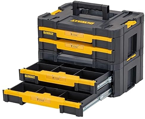 DEWALT DWST1-70706 TStak IV Tool Storage Box with 2 Shallow Drawers 8L Capacity