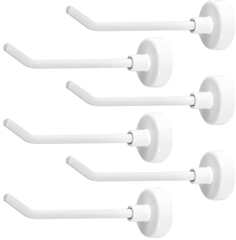 XIHIRCD 6pcs Crochets Magnétiques, 0,77kg 7cm de Long Crochets Aimantés Puissants Crochets de Croisière Magnétiques Crochet Aimanté Frigo pour Bateau de Croisière Garage Cuisine Réfrigérateur (Blanc)