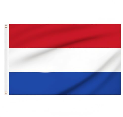 Netherlands Flag 5ft x 3ft, Large Big Holland National Flags with Brass Eyelets for Kings Day School Culture Day Party Outdoor Decorations