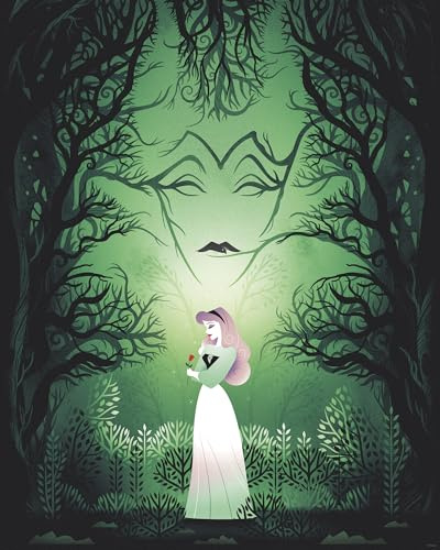 Komar Wandbild- Disney Sleeping Beauty Aurora Maleficent - Größe 40 x 50 cm - Poster, Kinderzimmer, Dekoration - gerollt ohne Rahmen, Grün