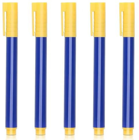 5 Pezzi Penna Controllo per Soldi,Rivelatore Banconote False in colore blu,Penna Controllo per Soldi Professionale,Verificare Euro Dollaro Sterlina Falsi etc