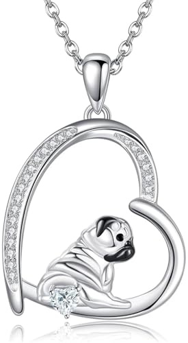 jtkhaweh Collana Uomo Donna Gioielli Ciondolo Pendente Necklace Collana con Ciondolo A Cuore di Carlino Creativo per Le Donne