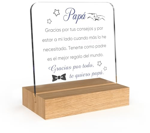 Regalo Padre Regalo dia Del Padre Placa Decorativas de Acrílico Regalos para Padres Regalos Papá Cumpleaños Originales Para Padres Papa Hombre Navidad