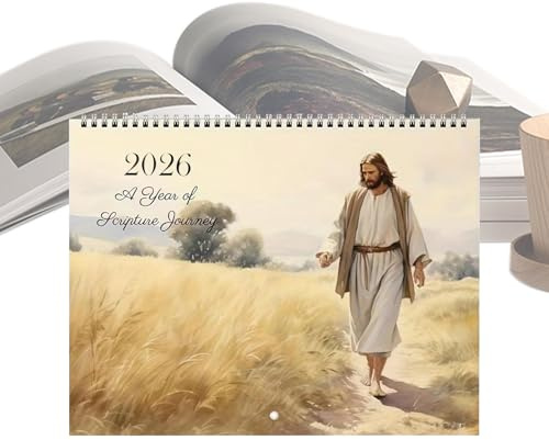 Rrlihjgu Calendrier Mural 2026 - Plannificateur Quotidien Chrétien Jésus,Organisateur Quotidien À Accrocher Pour Maison Bureau École Réunion Familiale Salle De Classe Décoration Murale