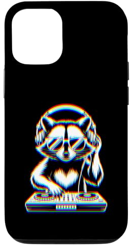 Funny Raccoon DJ With Headphones and Turntable Custodia per iPhone 12/12 Pro