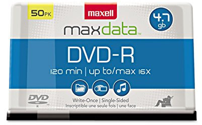 Maxell 638011 DVD-R 4.7GB Write-Once 16x Disco Grabable Husillo 50PK