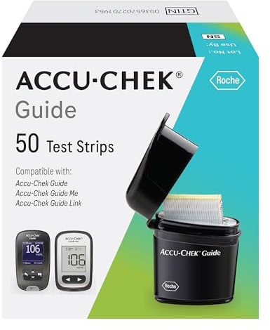Accu-Chek Guide Glucose Test Strips for Diabetic Blood Sugar Testing (Pack of 50)