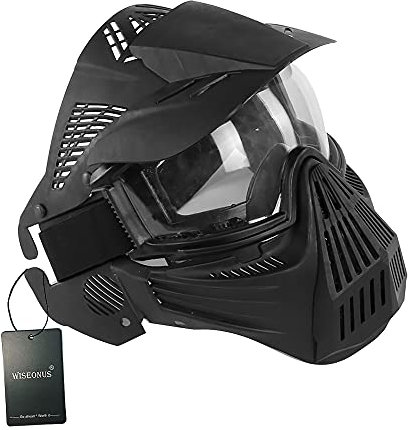 WISEONUS Paintball Maske Ausrüstung Airsoft Masken mit Schutzbrille Taktische Schutzmaske Full Face Zubehör für Softair Halloween CS Schießen Jagd Spiel